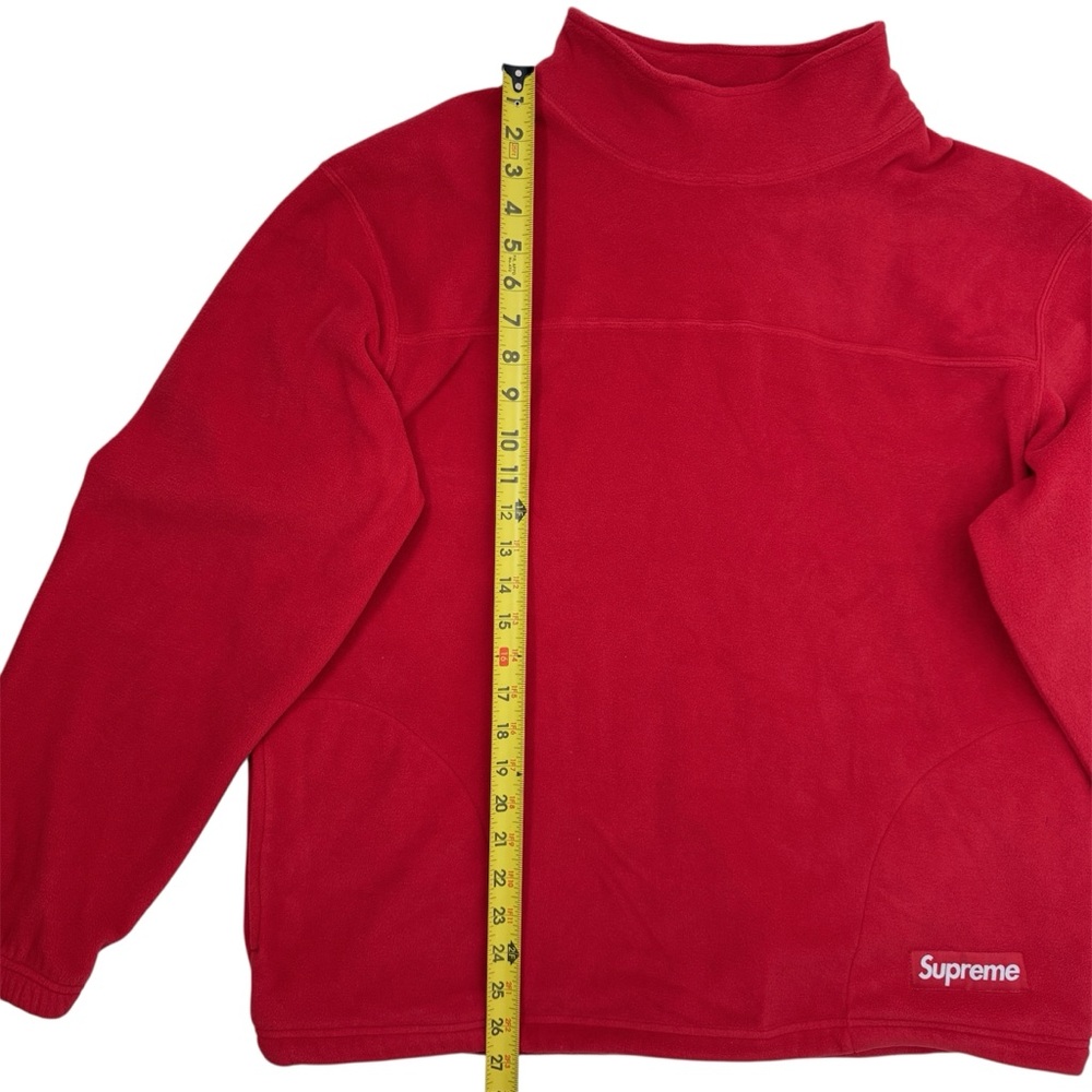 Supreme x Polartec Red Fleece Sweatshirt Mock Neck Pullover Long Sleeve SZ Large - Picture 12 of 14